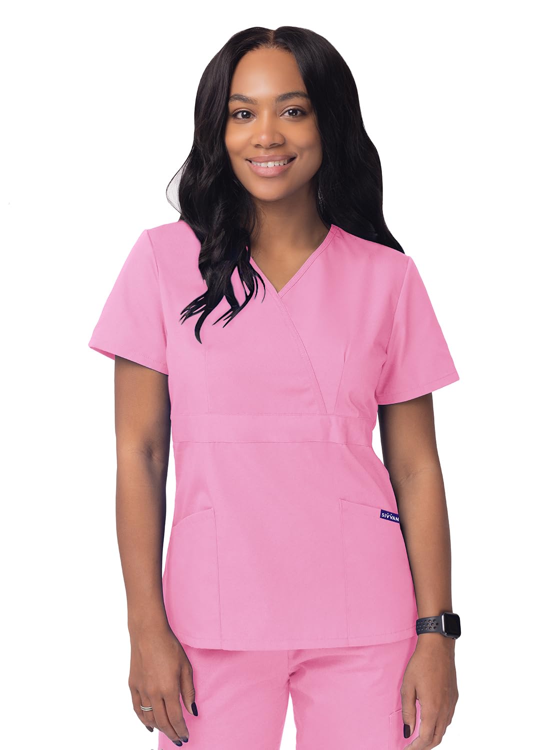 Sivvan Women's Scrubs Mock Wrap Top (Available in 15 Colors) — view 15
