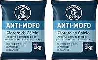 Kit 2 Antimofo Granulado - Absorvedor de Umidade com Cloreto de Cálcio – Ideal para Closets, Armários, Banheiros e Ambientes Fechados - 2kg