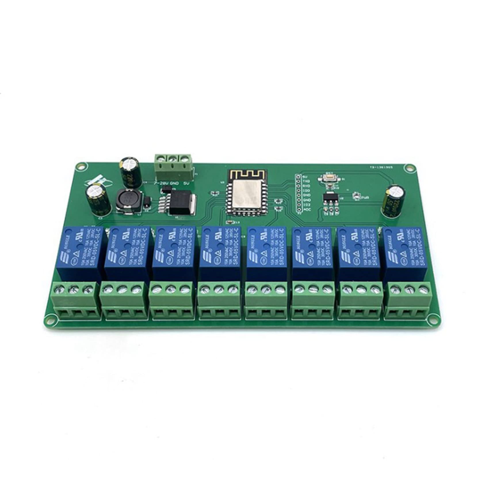 ESP8266 Lot de 4 modules de relais WiFi 8 canaux ESP-12F Carte de développement 5 V/7-28 V Module WiFi sans