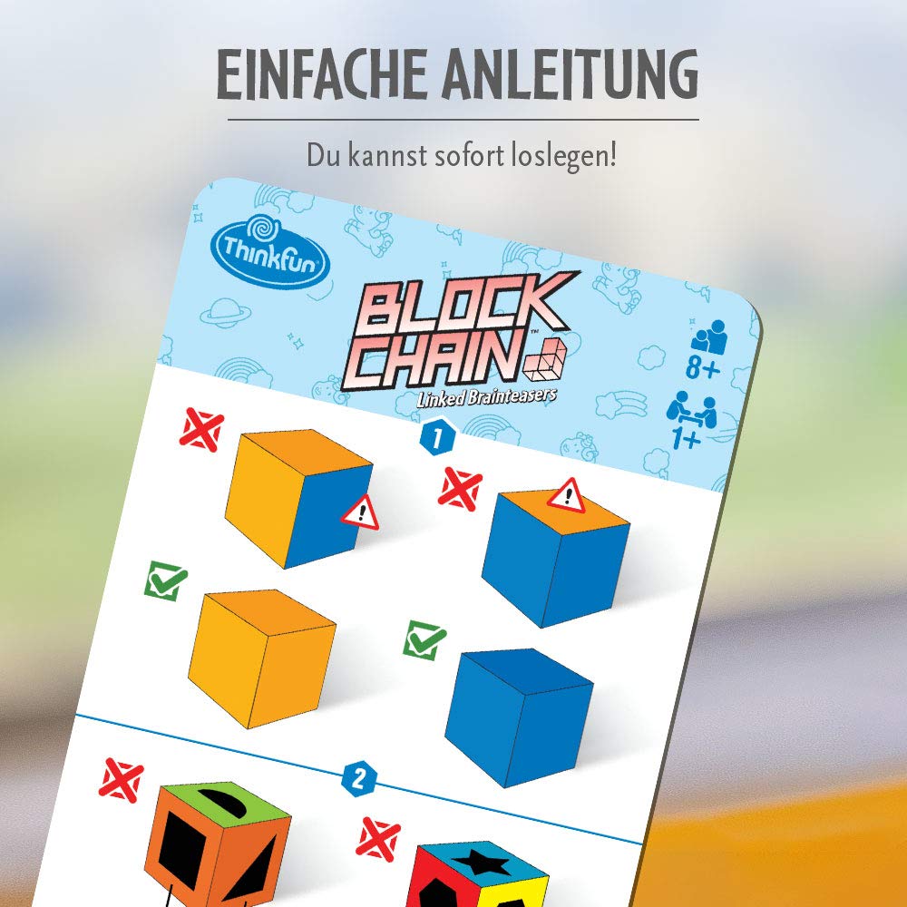 ThinkFun Block Chain Roboter – Knobelspiel Ab 8 Jahren – 3 Verschlungene Würfel – Brainteaser Für Unterwegs