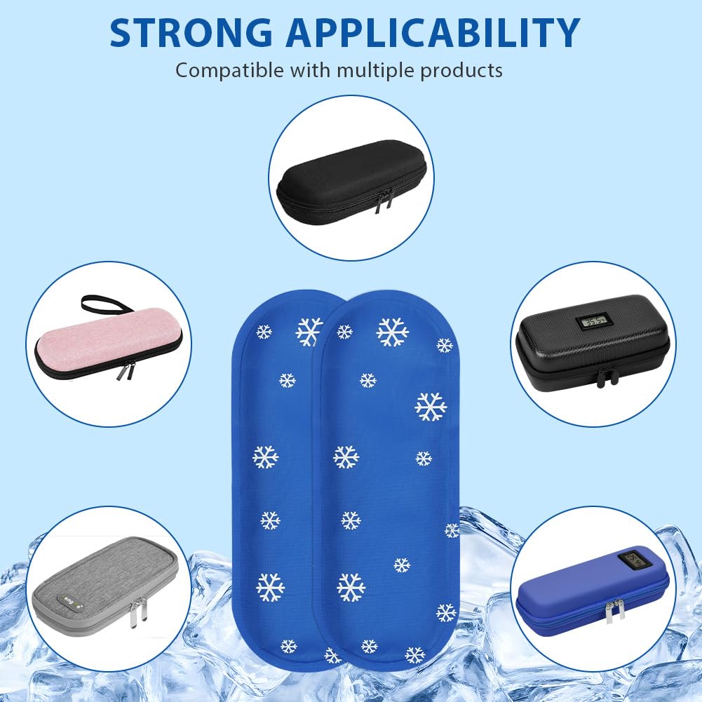 Bolsa de Gel Frio para Bolsa Viajera, 2 PCS Nylon Bolsas de Hielo Refrigerado, Reutilizable Bolsas de Gel para Estuche Medicamentos para Diabetes y Paquete de Refrigerador de Insulina