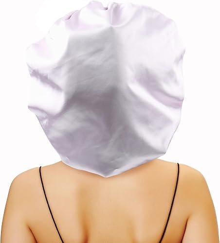 Satin Bonnet Sleep Cap for Natural Hair Adjustable Sleep Bonnet with Drawstring Double Layers Hair Bonnet