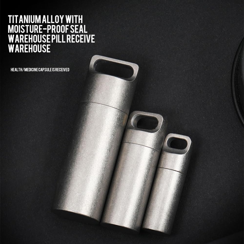 SHD Pill Box Keychain,Titanium Waterproof Mini Pill Holder - View #12