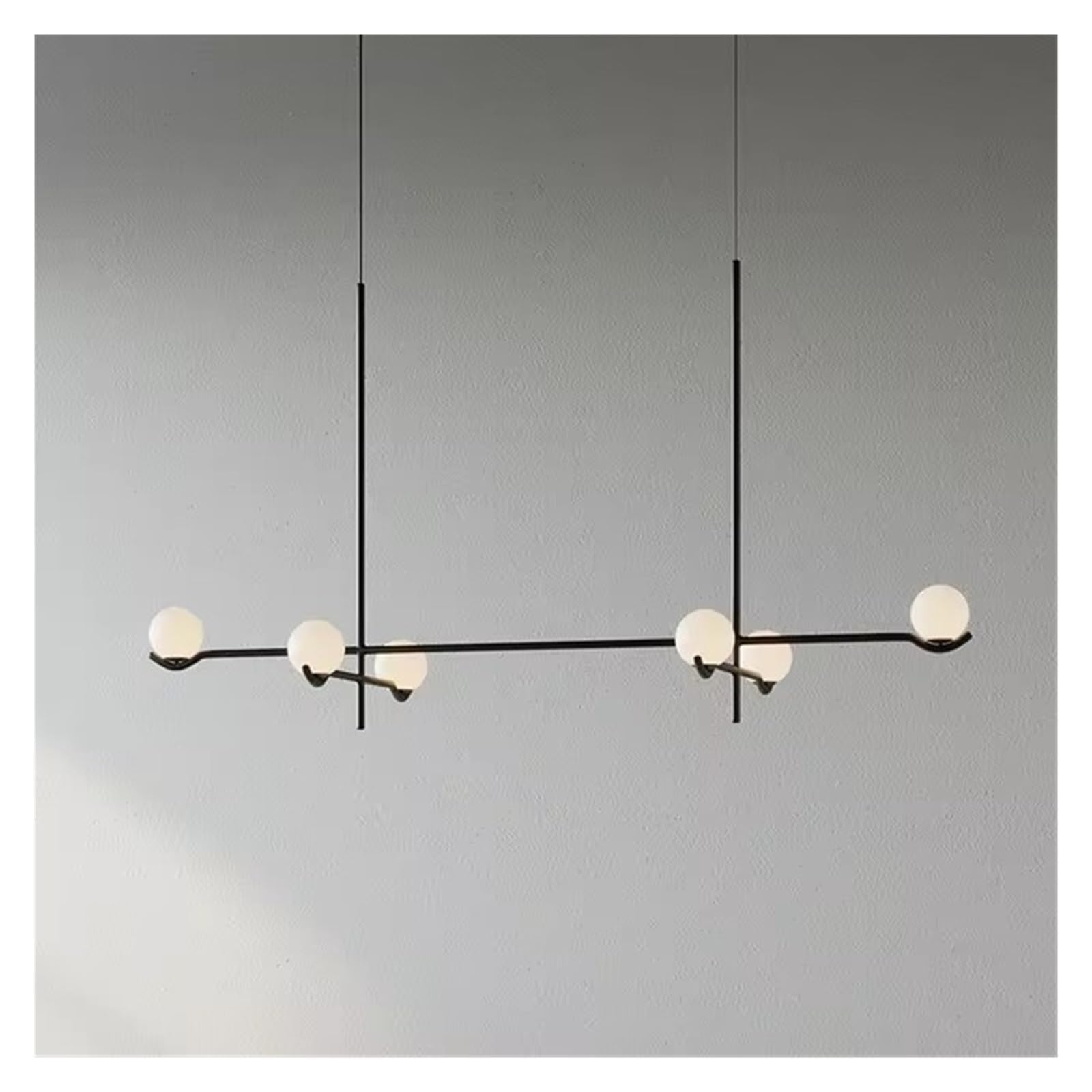 Genérico Lámpara Araña Led Moderna, Cristal Y Hierro Duradero | Iluminación Multiescena, Adecuada Para Techos Inclinados, Dormitorios, Salas De Estar Y Comedores (Black 6heads120cm)