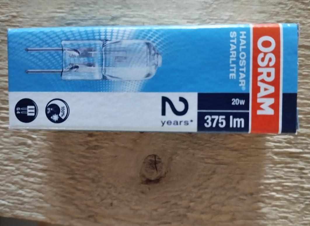 Osram Halostar Starlite 64425 S 20 W 12 V G4 Ciepła Biała 2800 Kelvin Lampa Halogenowa 300 Lumenów, Opakowanie 5 sztuk