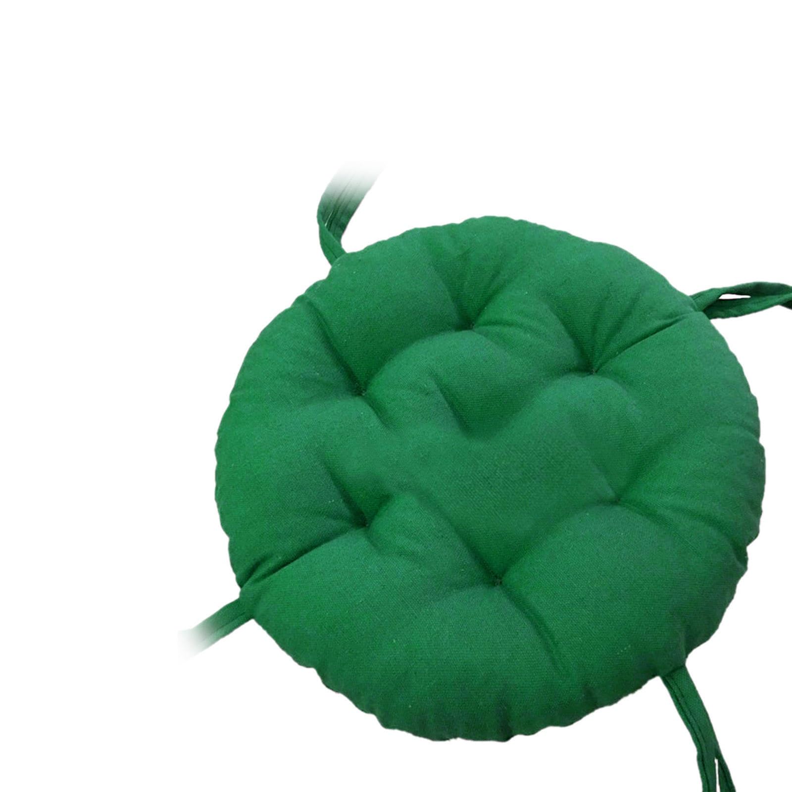 Comodo cuscino rotondo elastico per sgabelli da bar e sedie da ufficio, spessore in finta pelliccia, diametro 35 cm, design elegante verde per bistrot e uso domestico