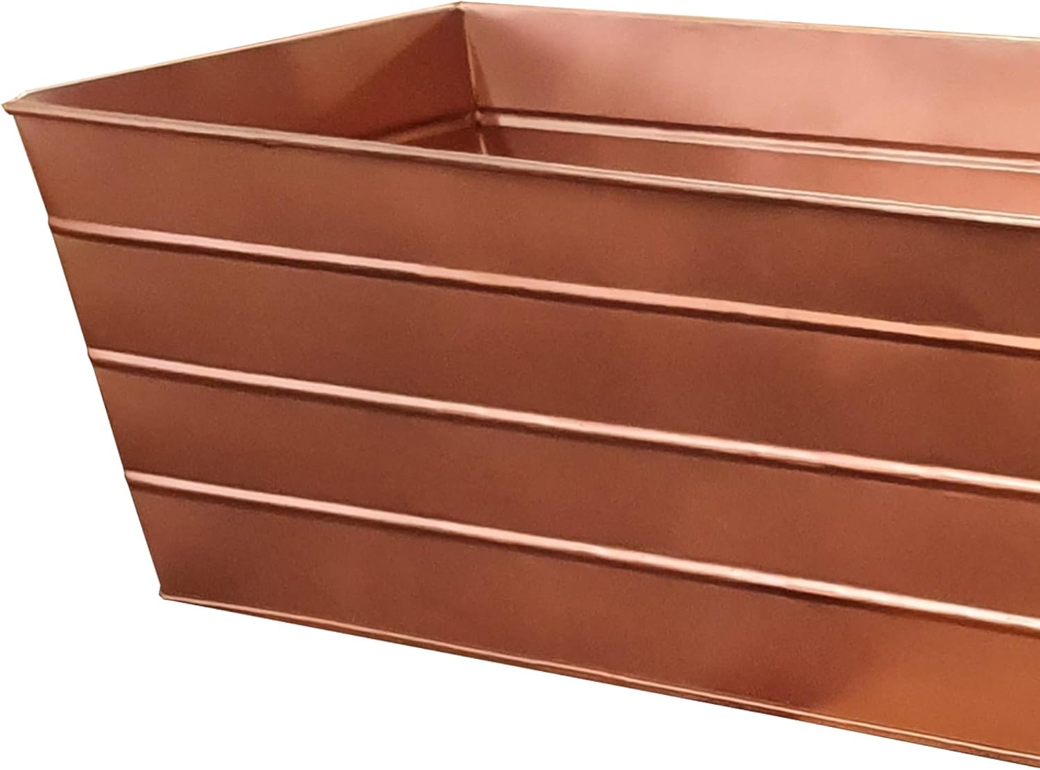 Large Copper Galvanized Steel Rectangular Flower Planter Box