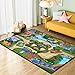 Cute Dinosaur Zoo Area Rug for Kids Boys Girls Room Bedroom, Dinosaur Land Toddler Baby Crawling Playing Rug Gaming Carpet for Living Room Nursery Room, Non-Slip Machine Washable Rug 59 * 39inch