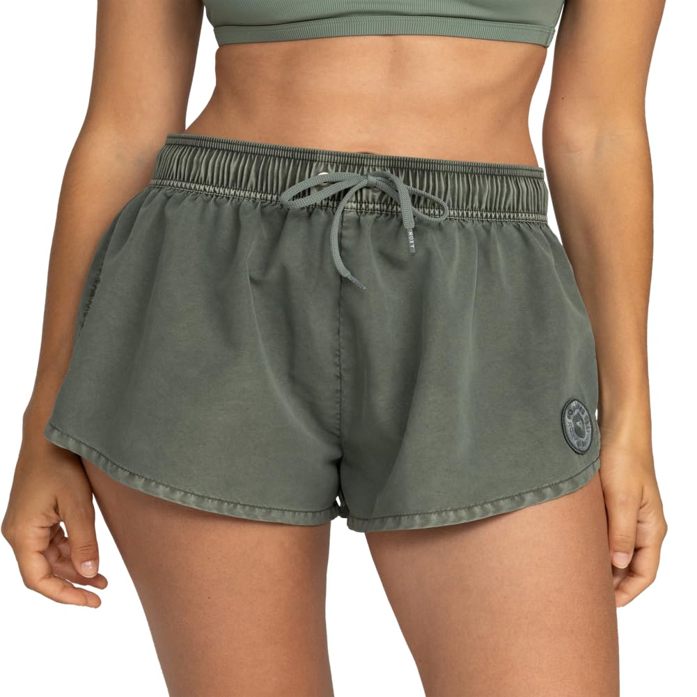 Davant view of the Roxy Beach Shorts in Agave color.