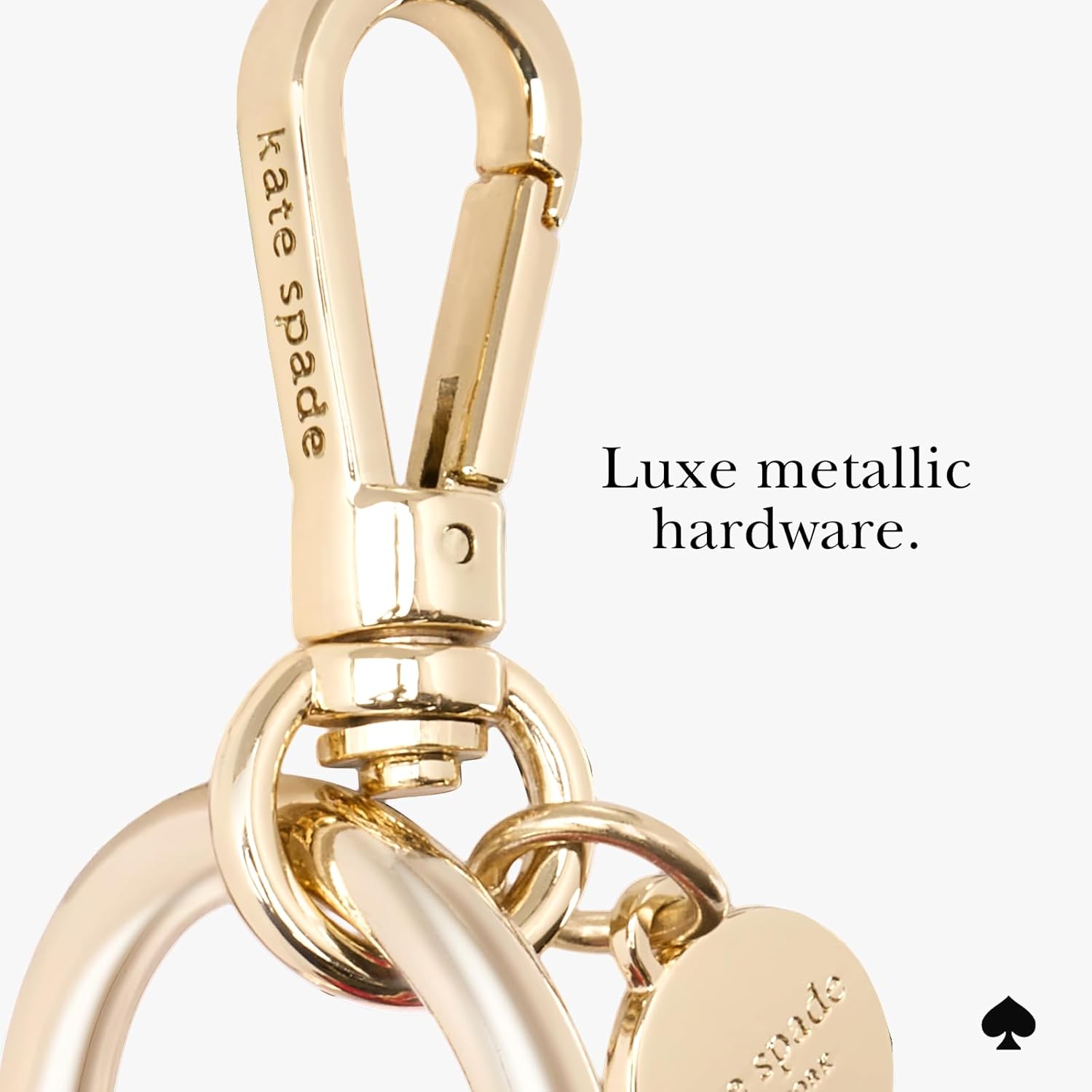 Kate Spade New York AirTag Charm Keychain - Heart-Shaped AirTag Holder with Luxe Gold Ring Clip for Bags, Luggage, Keys, and More - Image 5