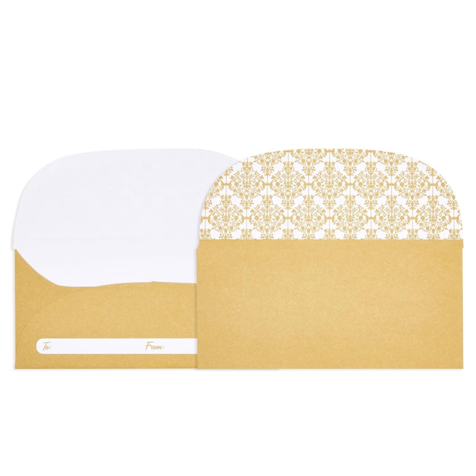 Juvale Money Envelopes for Cash - Cash Gift & Money Saving Envelopes - Secure Adhesive Seal & Floral Design - 7 x 3 In, Gold, 100 Pack