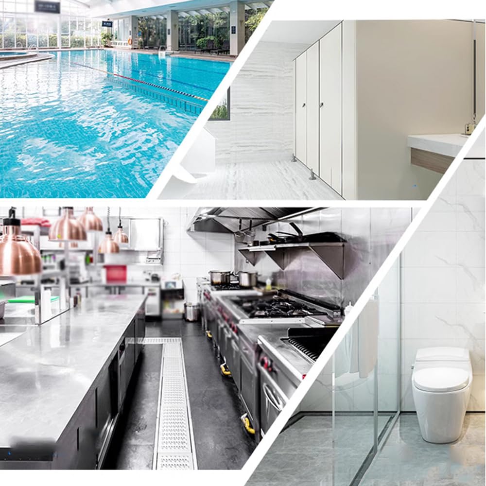 Griglia antiscivolo per piscina, 100 cm, copertura in ABS resistente, facile da unire, larghezza 30 cm, ideale per cantine e cucine, soluzione di drenaggio sicura e versatile