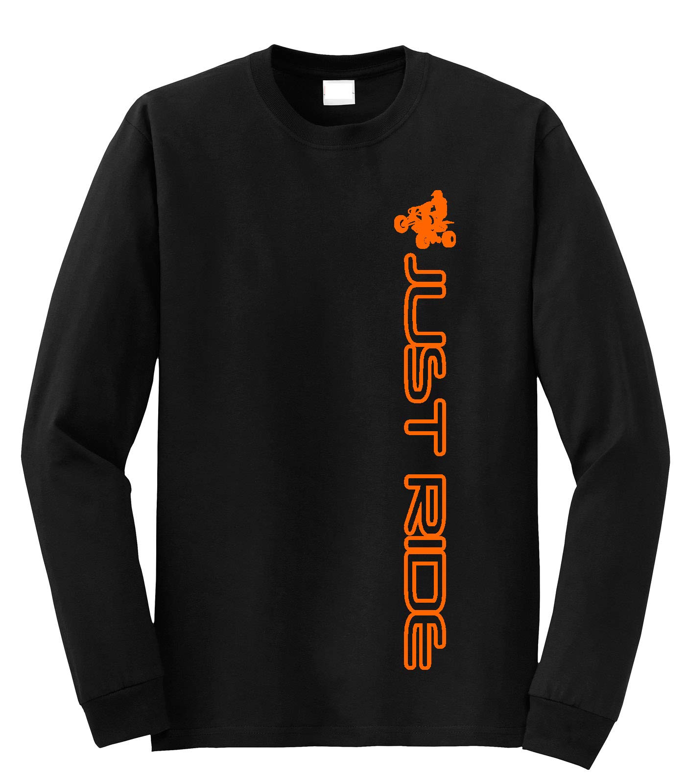 JUST RIDE Quad ATV Long Sleeve Shirt (Orange, Small)