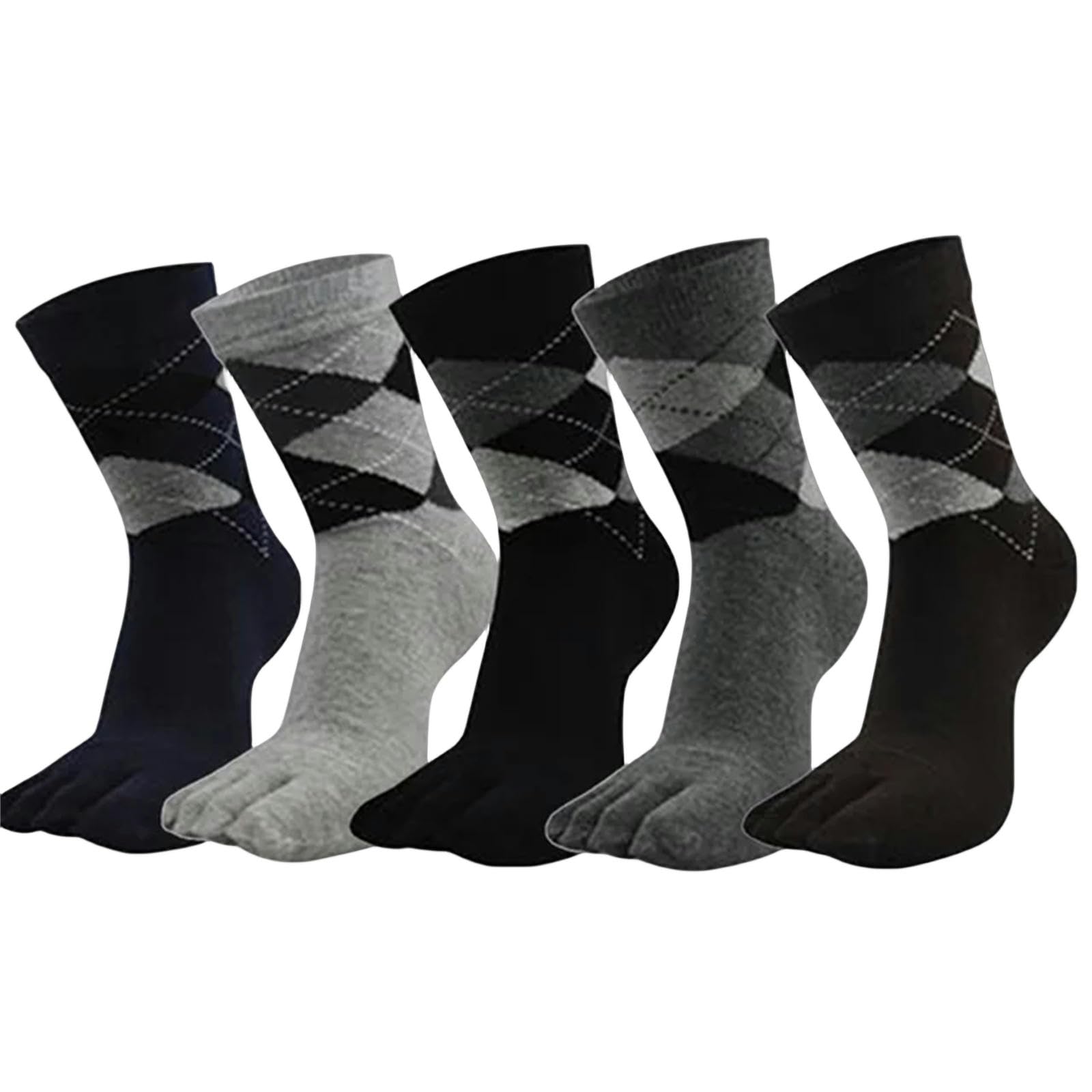Calzini Calzini di Punta da 5 Coppie di Calzini per Uomini A 5 Dita Calze Casual di Moda con Le Dita dei Piedi-5Pariars Mix Colors 3-Eu39-44 Us 6-10
