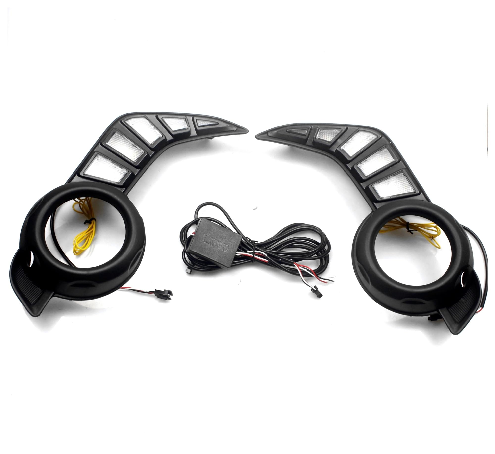 XCZPRKMXY LED DRL Daytime Running Light Front Fog Lamps with Turn Signal Compatible with Toyota 4Runner 2014 2015 2016 2017 2018 2019 2020 2021