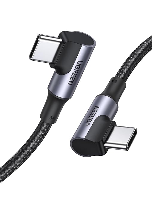 UGREEN 100W USB C to USB C Charger Cable 90 Degree, PD Fast Charging Cord for iPhone 17 Pro Max/16, MacBook Pro, iPad 2024, Huawei Matebook, Chromebook, Pixel, Galaxy S25 S24, Switch, 2M
