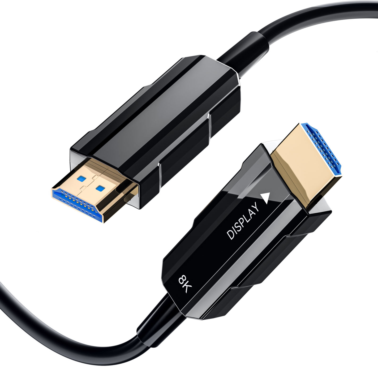 Image of 8K HDMI 2.1 Cable 75ft, Long Fiber Optic HDMI Cable, Ultra High Speed Thin HDMI Cord, 48Gbps, 8K@60Hz 4K@120Hz, Dynamic HDR, Dolby, HDCP 2.2&2.3, 3D, for HDTV Monitor Game Laptop Home Theatre
