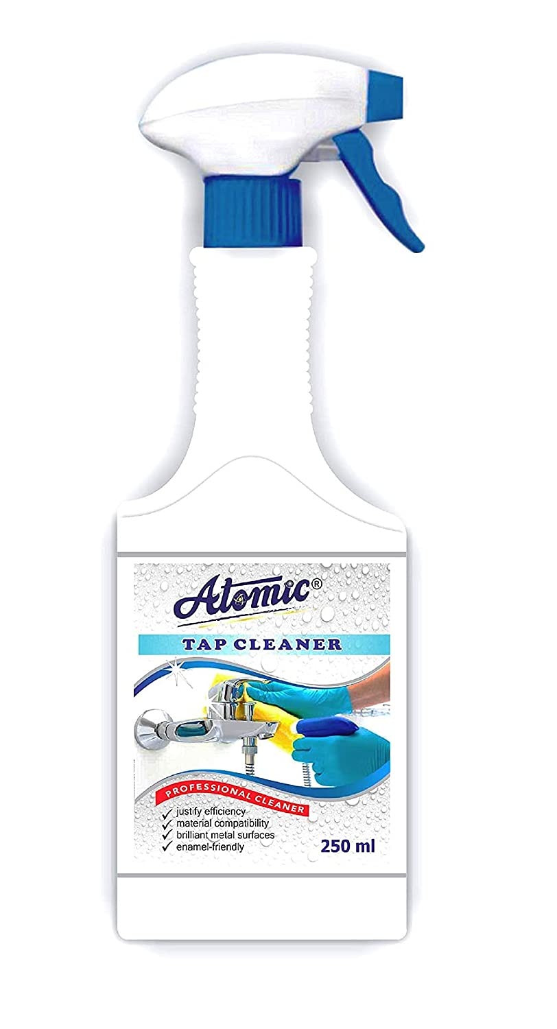 Atomic Tap Cleaner Spray 250 ml, Best for Bathroom & Kitchen Fittings, Taps, Sinks, Showers Remove Limescale Stains, Hard Water Scaling & Soap Scum (250 ml) (B09HSK8ZXJ) Amazon Price History, Amazon Price Tracker