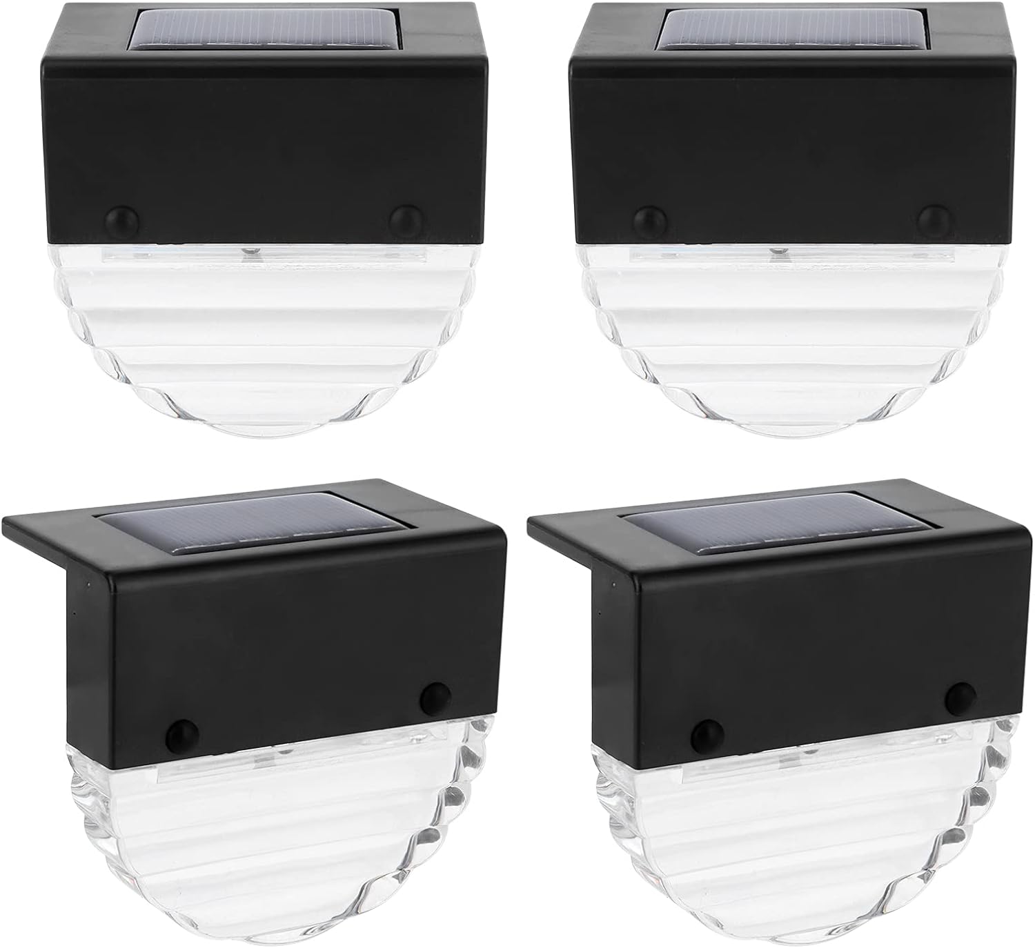 Solar Deck Lights, LED Dual Mode, 4 Pack - Energy Saving, IP55 Waterproof, Stairway Yard Fence Outdoor Lighting