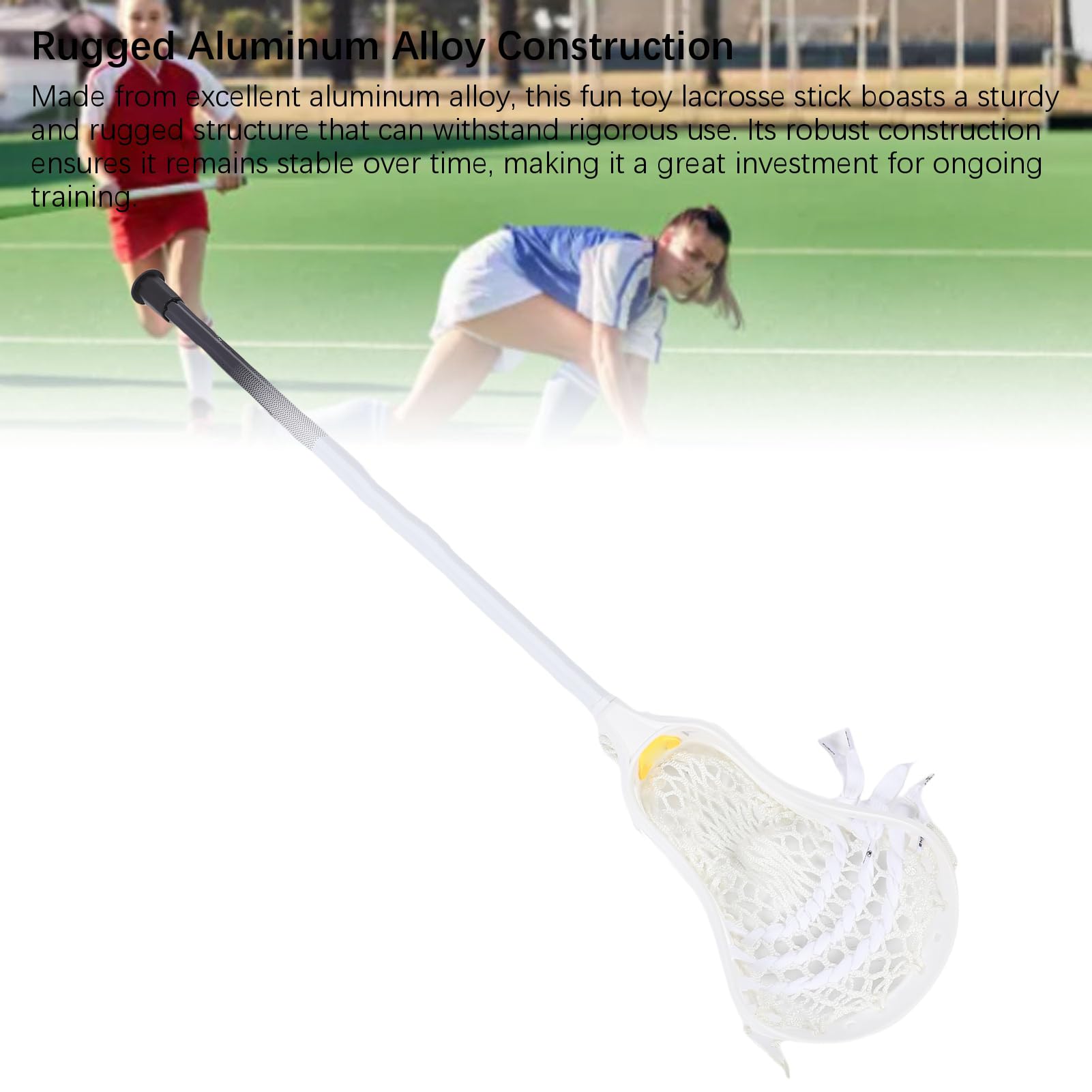 Lacrosse-Stick für Kleinkinder, Lustiges Spielzeug mit Robustem Design aus Aluminiumlegierung für das Training Junger Spieler, 24 Zoll (Weiß)