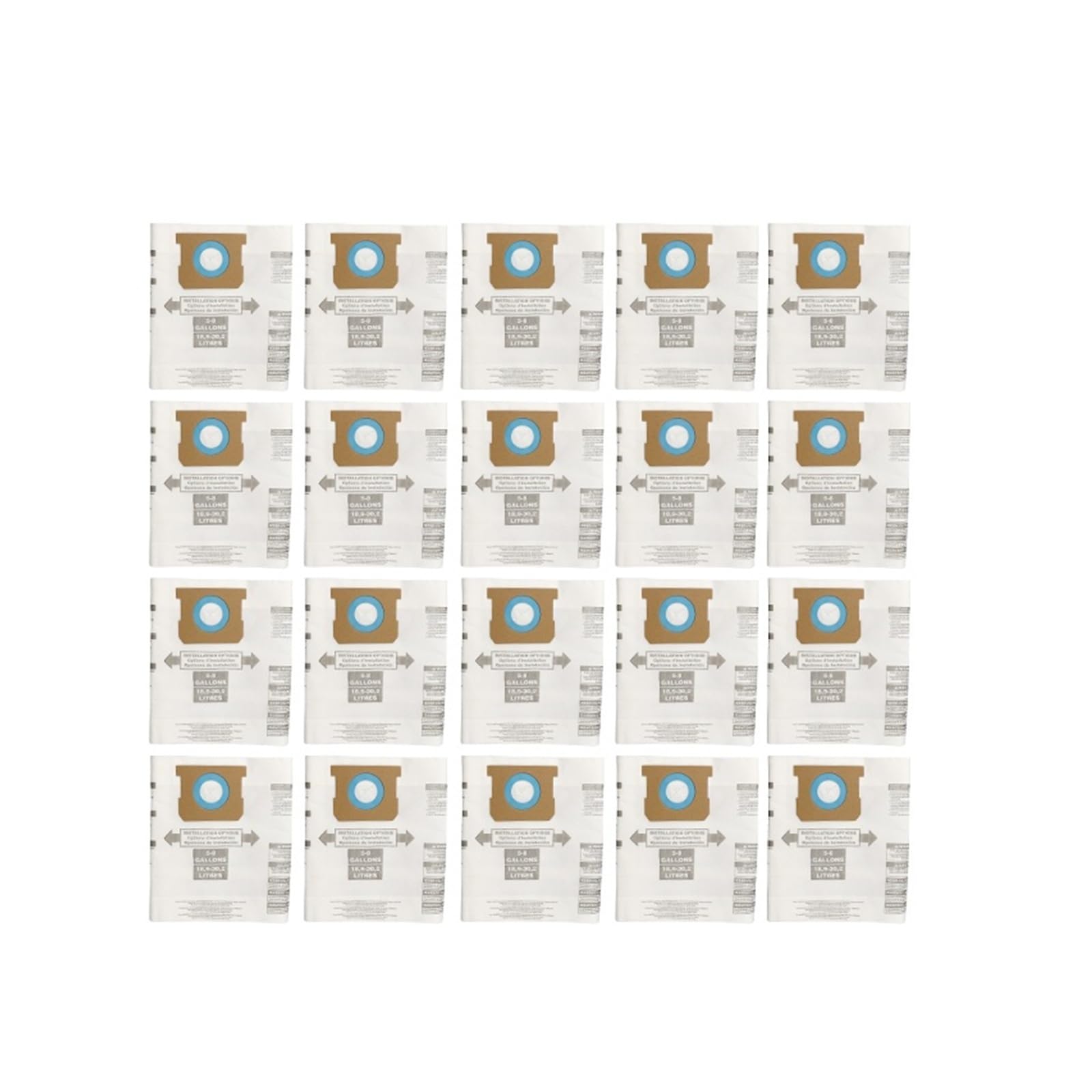 Bolsas De Filtro Desechables For Aspiradoras De Taller, De 5 A 8 Galones, Tipo E/H 90661, 906-61, 9066100. Repuestos For Aspiradoras.(20pcs)
