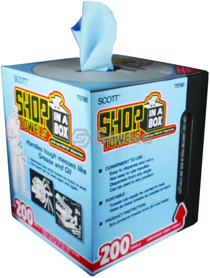 Kimberly-Clark 75190 Scott Shop Towels, 10" x 12", Blue (1 Box of 200)