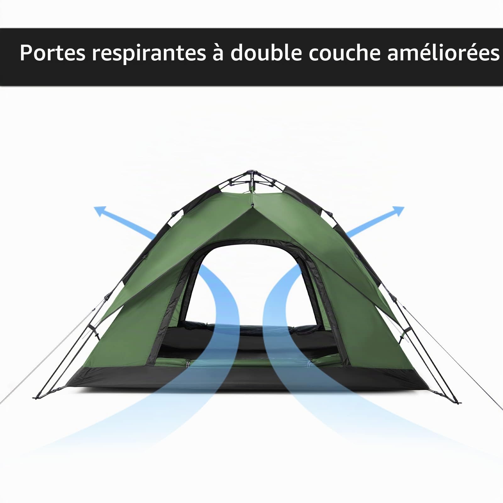 Naturehike Tente de Dôme pour 3 ou 4 Personnes Escamotable Automatique Portative Instantanées à Double étage pour Camping avec Sac de Transport