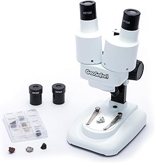 Educational Insights GeoSafari Stereoscope - Beginner Stereo Microscope for Kids 8-12, Electronic Stereoscope Viewer with Specimens, Kids Microscope Kit for Scientific Discovery, Student Microscopes
