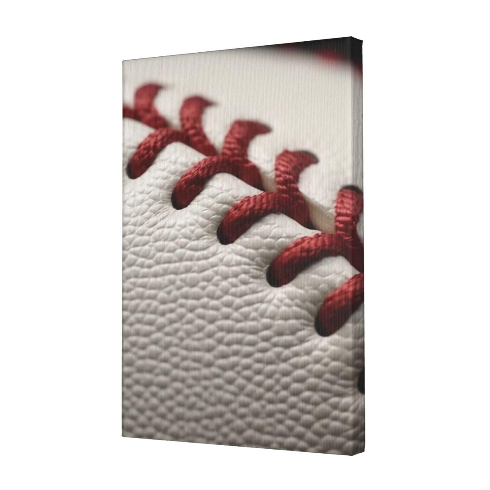 KLOPH Baseball Lace Close Up Canvas Wall Art for Living Room 12"x18" Modern Artwork Painting for Bathroom Hanging Canvas Prints Aesthetic Wallart for Bedroom Kitchen Office Wall Decor