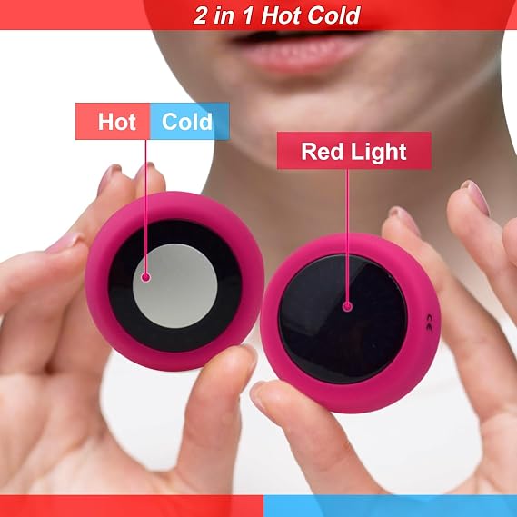 2 in 1 Red-Light Hot Cold Electric Face Massager,Multifunctional Wireless Facial Sculpting Tools for Face and Neck Toning Devices
