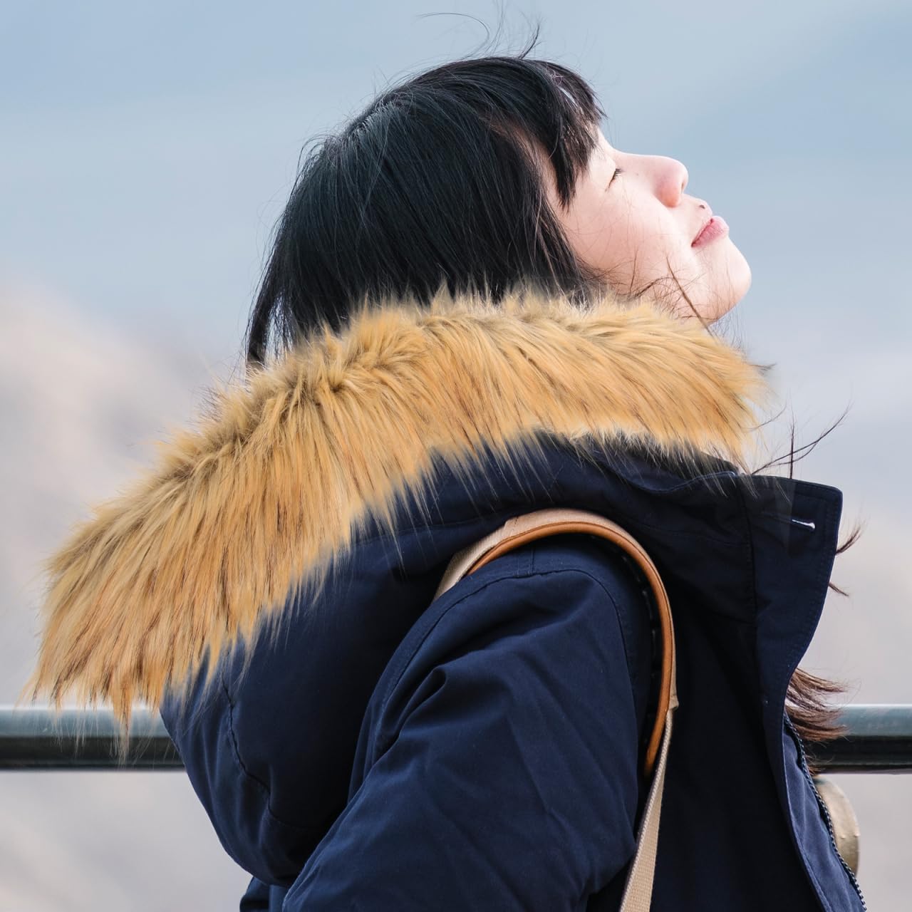 GALPADA Faux Fur Hood Trim Replacement Detachable For Coats Neck Warmer Brown - Image 4