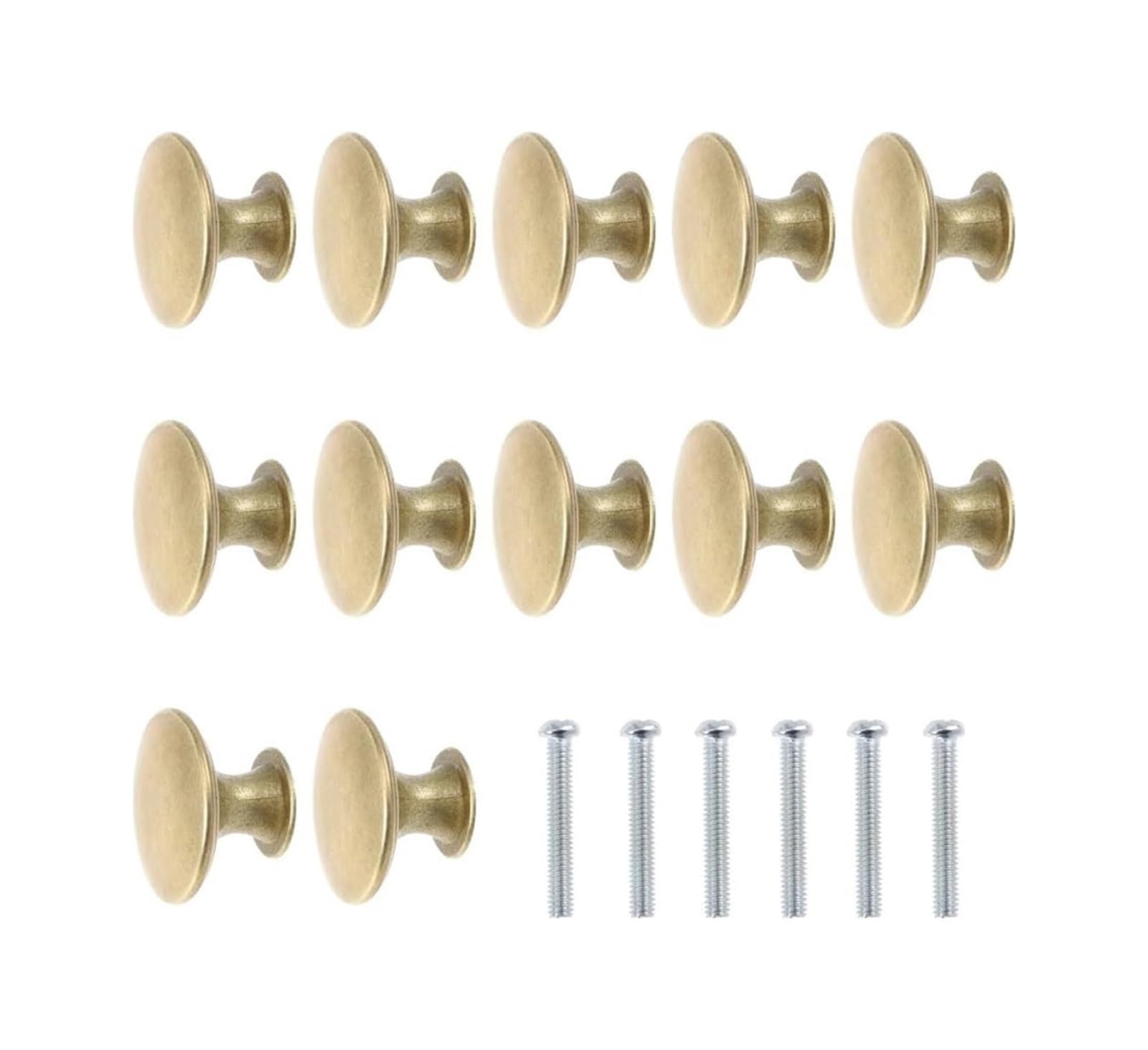 Opeximatun Bronze Drawer Knobs, 12Pcs Zinc Alloy Single Hole Round Drawer Knobs 3X3cm