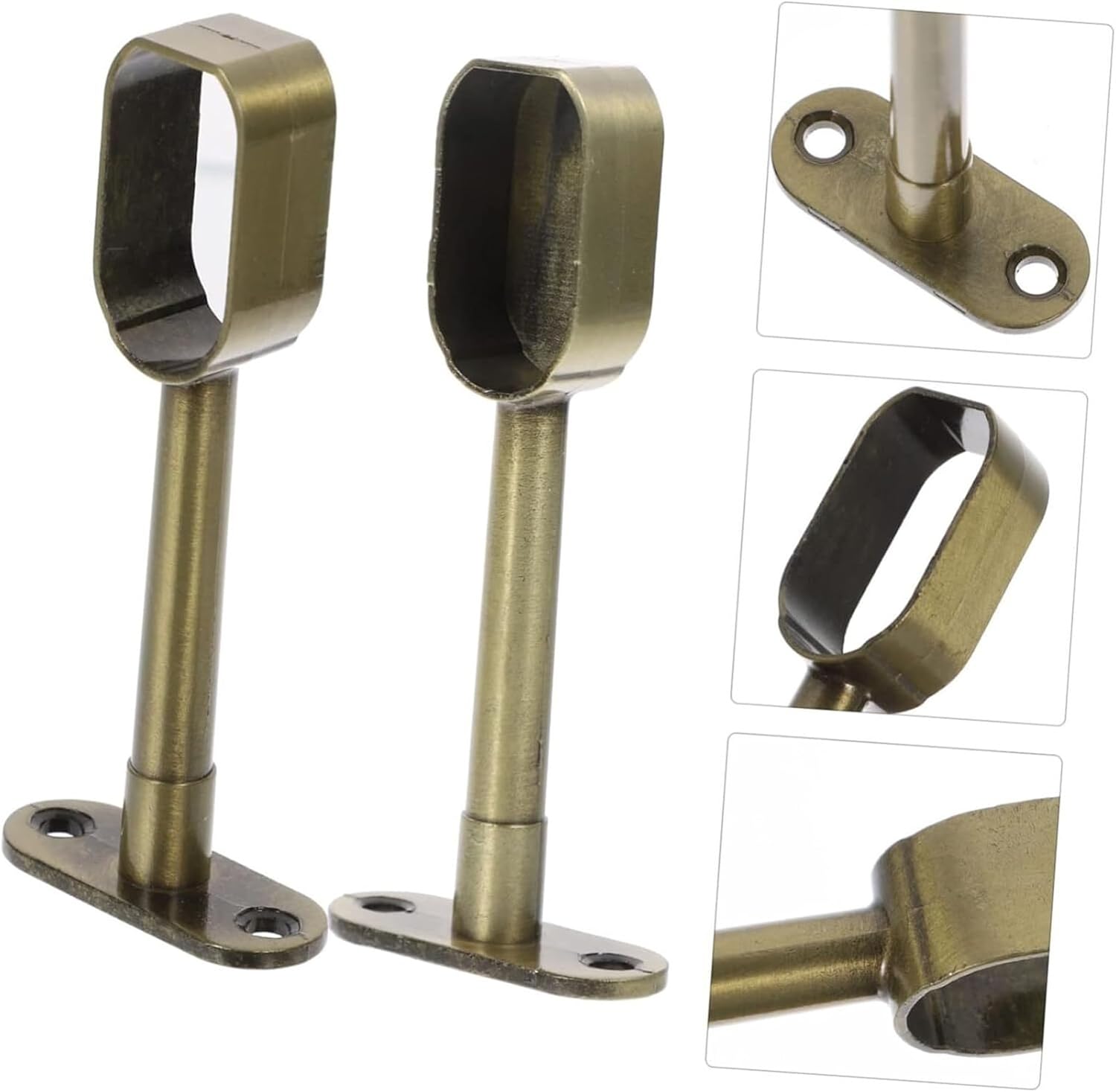 Curtain Rails and Fittings,Curtain Brackets,12 pcs Closet Rod Bracket Shelf Holder Brackets for Shelves Wood Curtain rods Closet Pole end Supports Flange Rod Holder Curtain Rod Holders