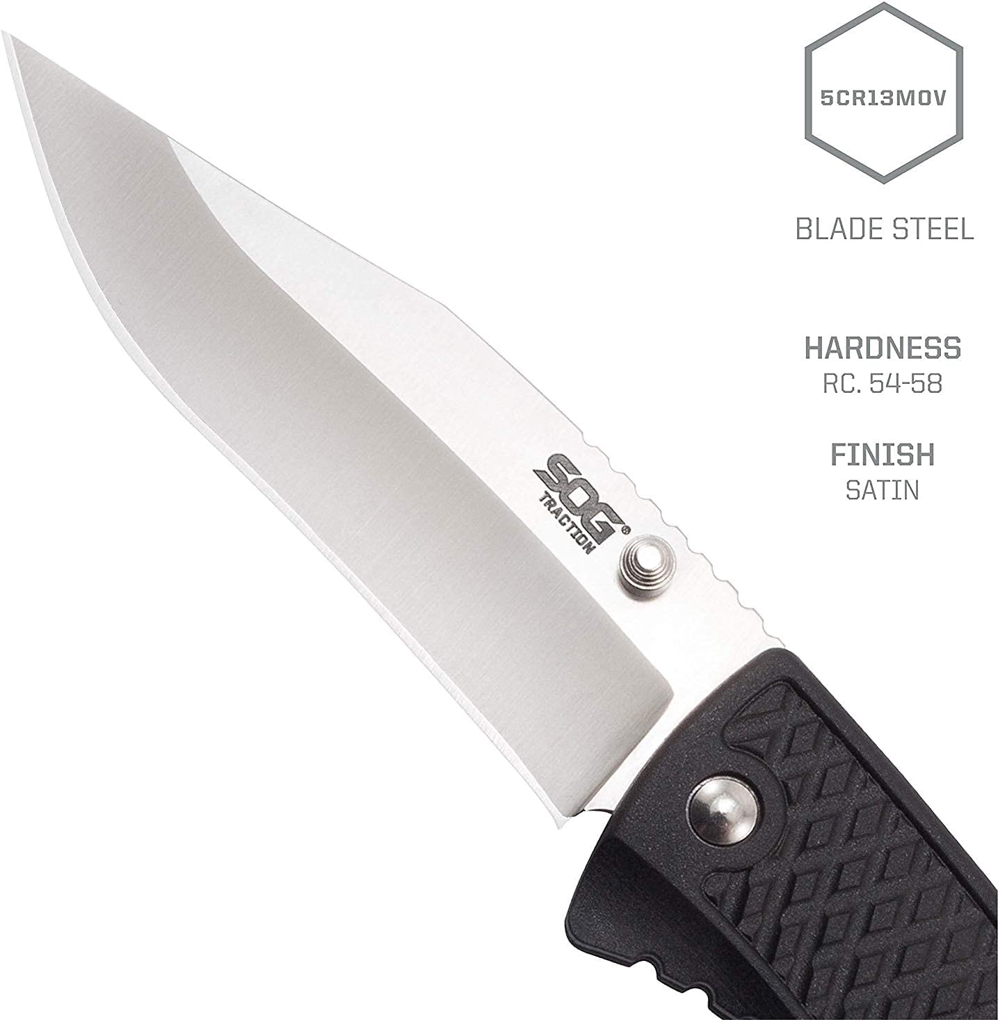 SOG Traction Folding Knife Clip Point
