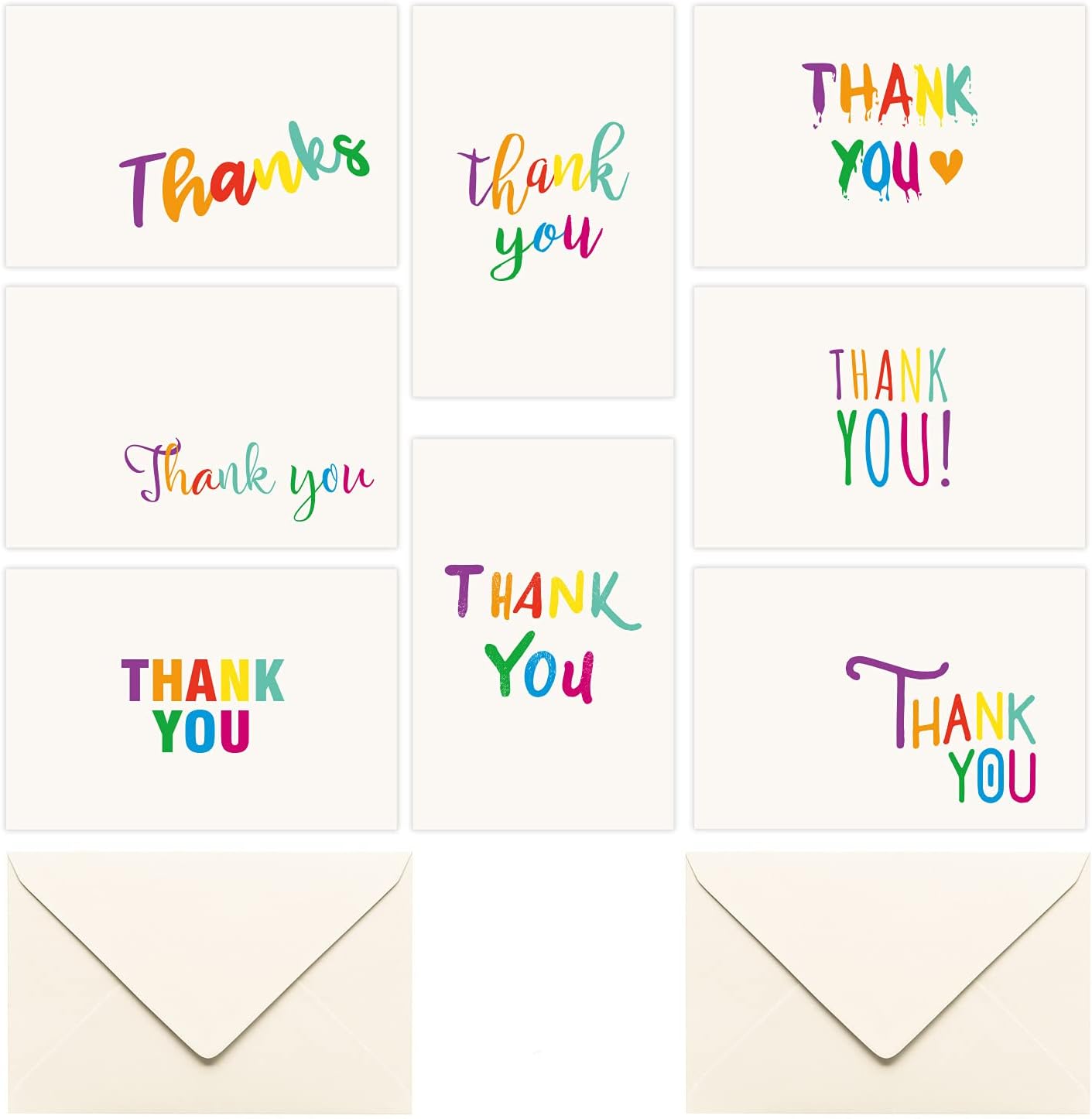 Greeting Card Thank You Cards Multipack Includes 8 Colourful Card And 8