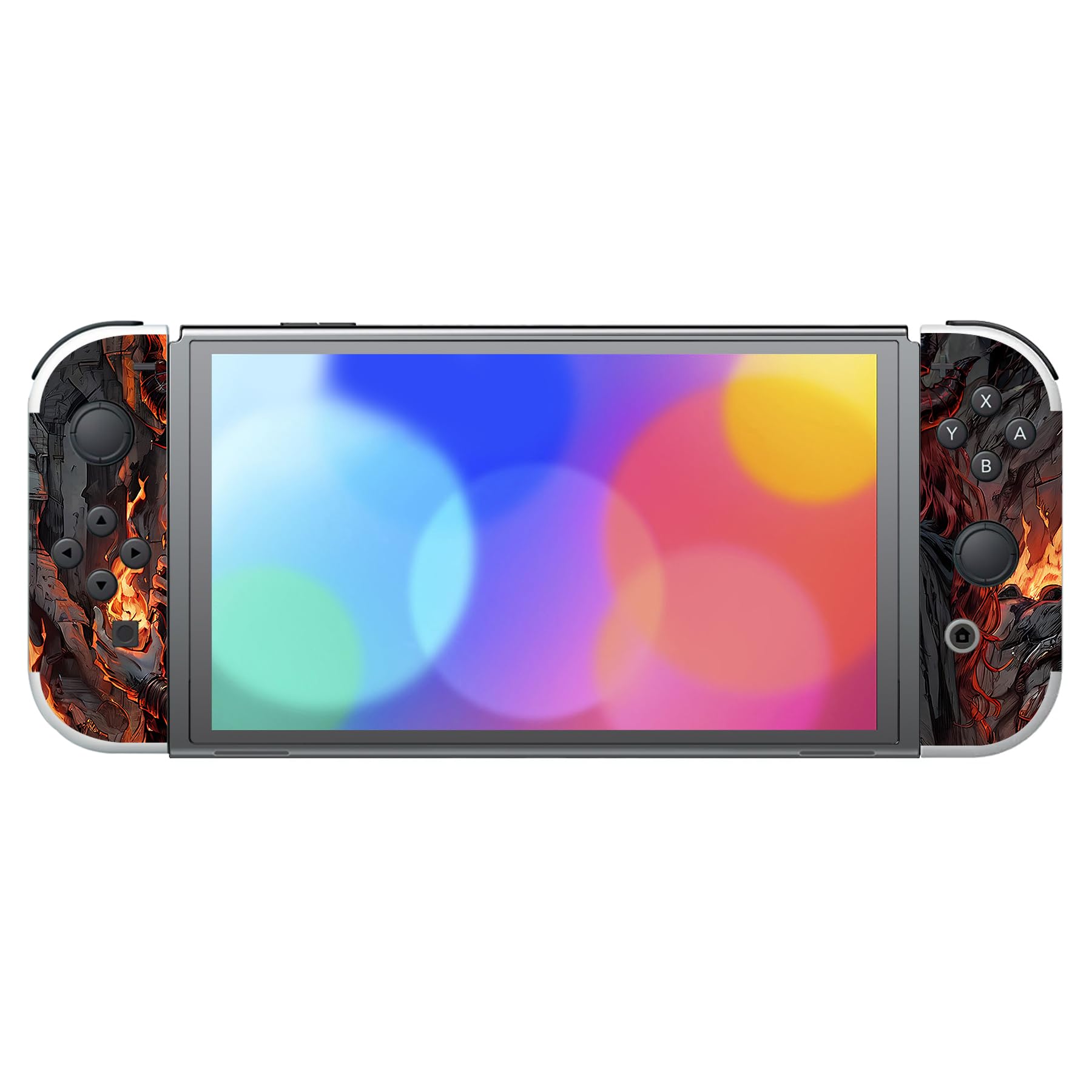 PlayVital Skin Sticker für Nintendo Switch OLED Modell,Aufkleber Sticker Decal Folie Abziehbild Faceplates Klebefolie für Switch OLED Konsole&Joy Con&Dock&Grip(Flamme Gesandter)