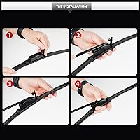 Vista 5 de Limpiaparabrisas delanteros y traseros, juego de 3 limpiaparabrisas de repuesto para Mazda CX-5 2013-2016, limpiaparabrisas para ventanas de auto