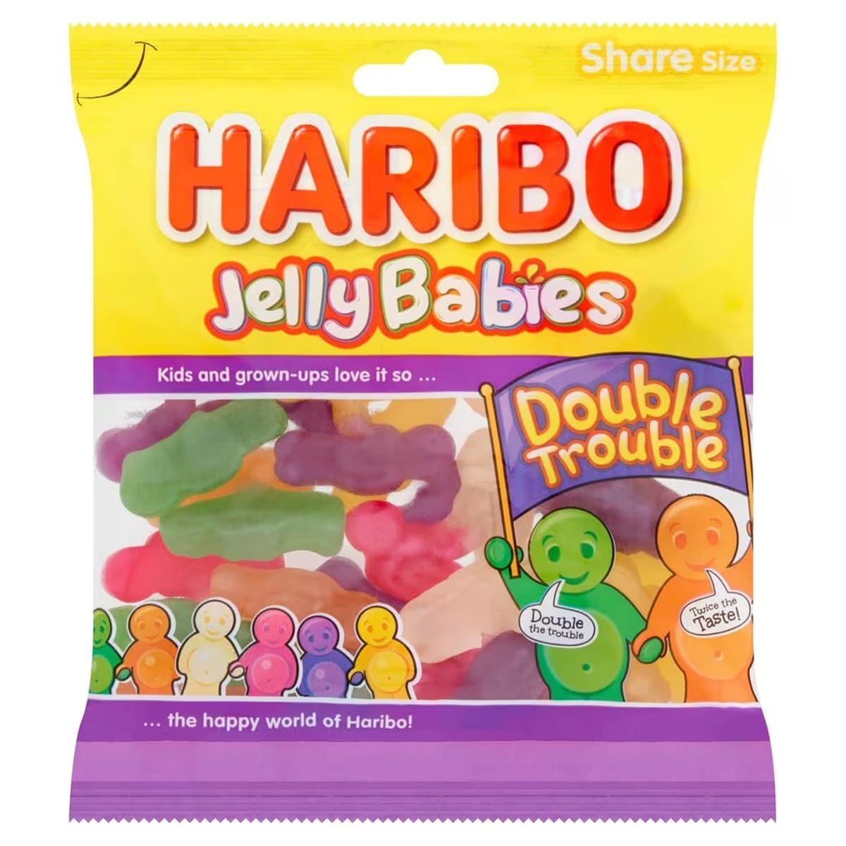 HARIBO Jelly Babies, aux saveurs super juteuses, 140 g (lot de 12)