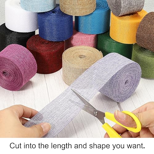 PATIKIL 2 Inch Wide 11 Yards Burlap Fabric Ribbon, Jute Crafts Roll Wrapping for Party Home DIY Wrapping Decoration Red - Image 4