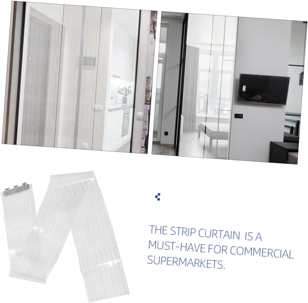 Replacement Plastic Door Curtain for Home and Warehouse Thick Strip Wide High Easy to Install and Maintain for Supermarkets and Commercial Use