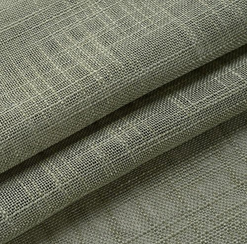 Miuco Semi Sheer Curtains Poly Linen Textured Solid Grommet Curtains 95 Inches Long For Bedroom 2 Panels (2 X 37 Wide X 95" Long) Sage #TOP6
