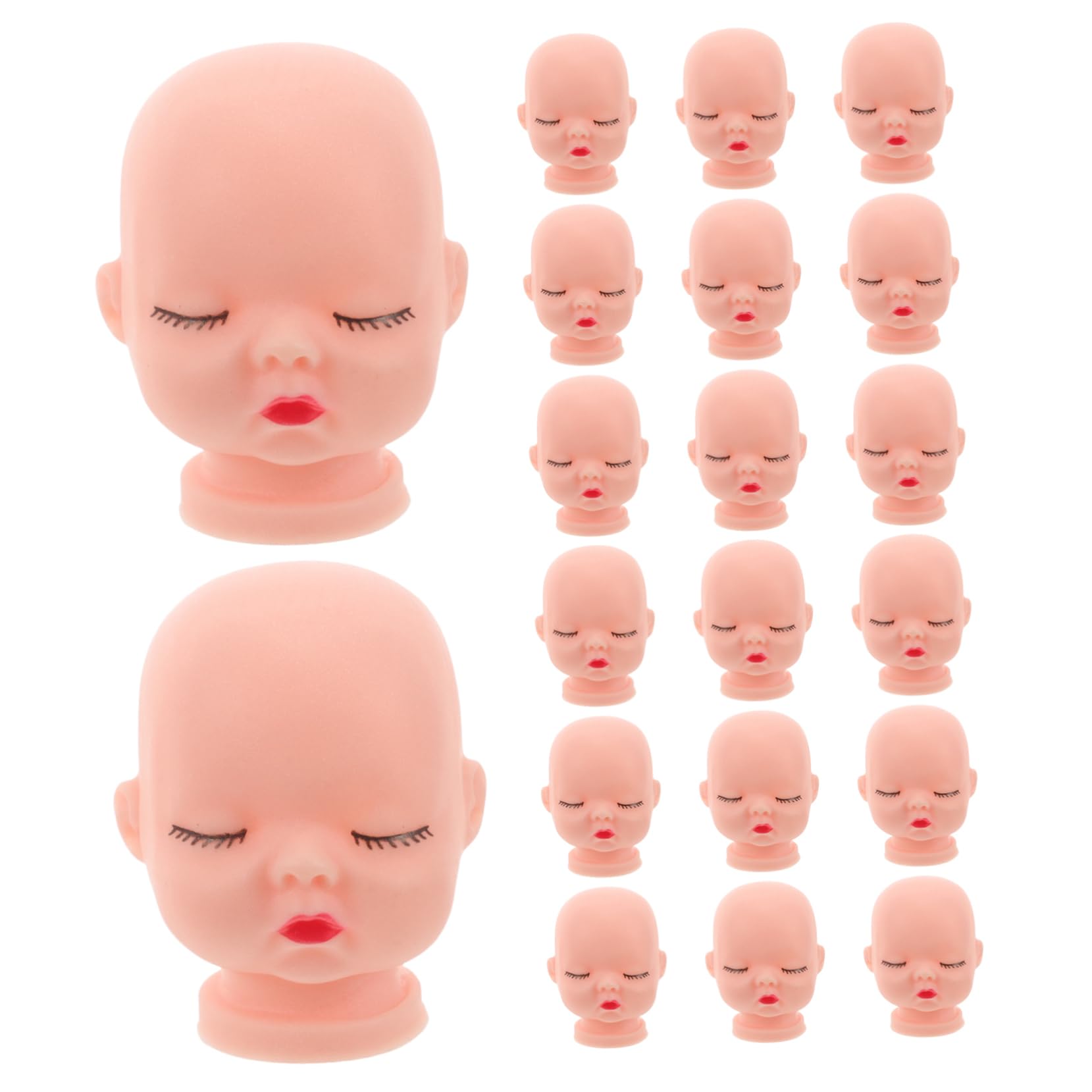 Lot De 20 Têtes De Poupée En Vinyle - Petites Têtes Pour Artisanat, Fabrication De Jouets, Décoration - Dimensions Environ 4,3 X 3,5 X 3 Cm