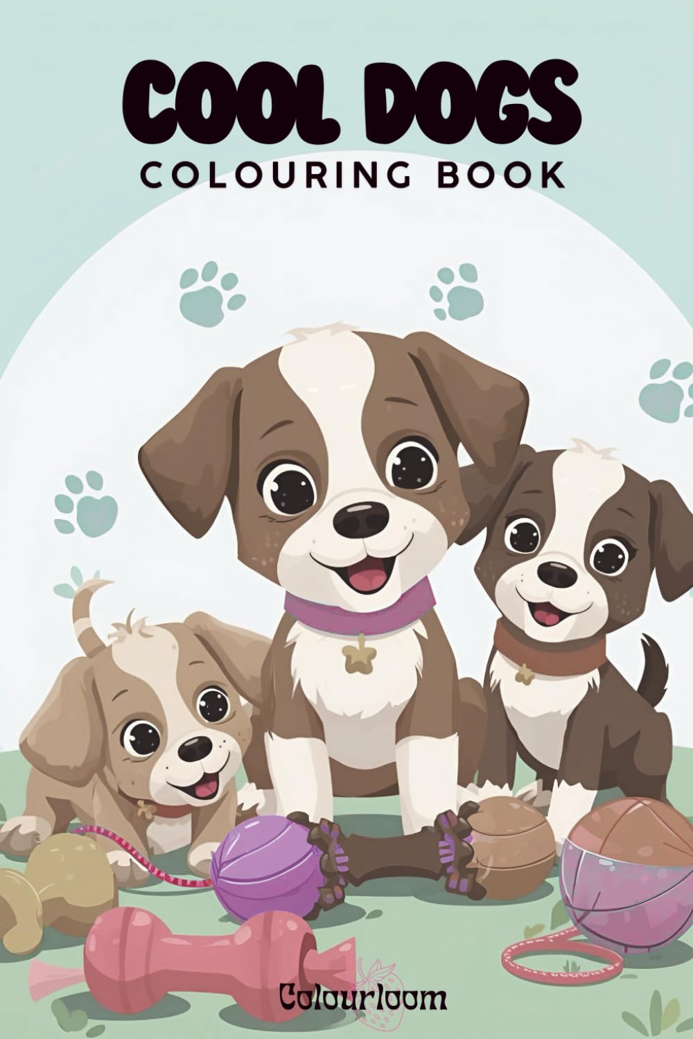 All about dogs colouring book: Fun and Relaxing Dog Coloring Pages for Kids, Teens, and Adults