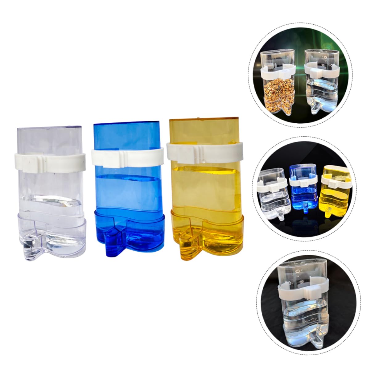 Hohopeti Dispensatore Automatico per Uccelli, Mangiatoia e Abbeveratoio Combinati per Pappagalli e Uccelli Domestici, Set da 12 Pezzi in Plastica