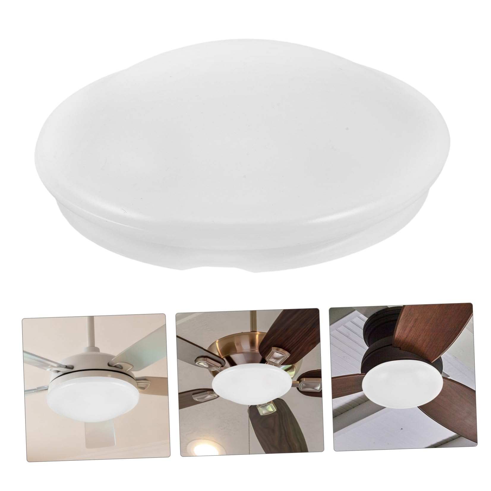 Alasum Copertura Luminosa per Ventilatore da Soffitto in Acrilico Bianco, Paralume a Forma di Fungo, Facile Installazione e Lunga Durata per Ambienti Domestici e Zona Pranzo