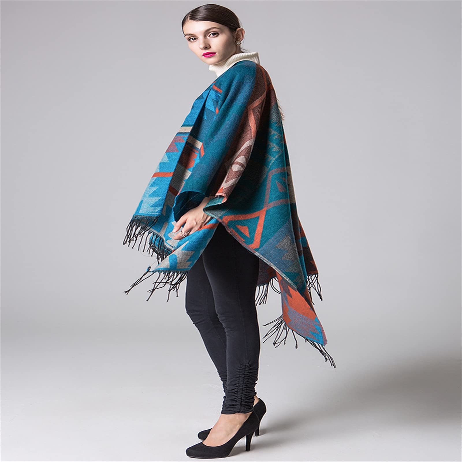 Scialle da Donna Poncho da Donna Scialli Avvolge Sciarpa Invernale Oversize per Le Donne