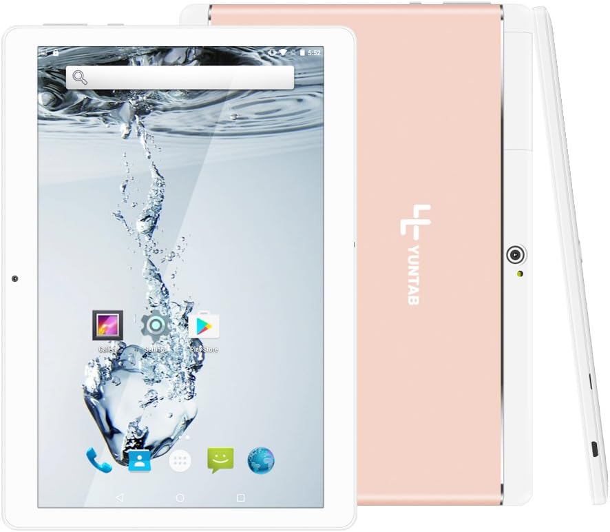 Yuntab 10.1 inch Tablet PC,Quad-Core processor,unlocked 3g Phablet with dual Sim Card Slots, Android 5.1 Lollipop OS,Built in Wifi,GPS,Bluetooth 4.0, 1GB+16GB, IPS touch screen 1280X800(rose gold)