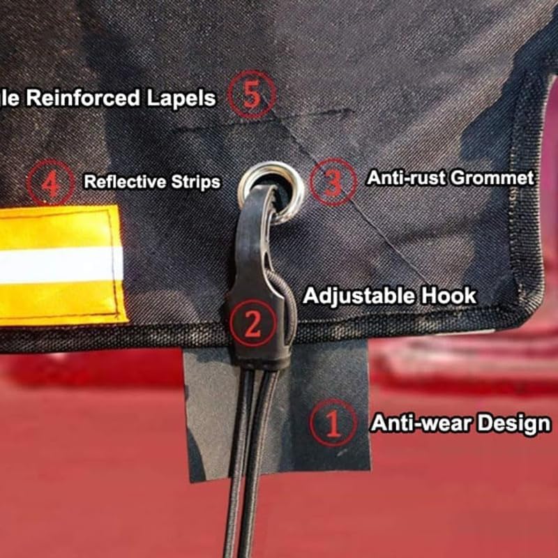 1 Pc Pickup Truck Bed Cover Tarp for GMC Sierra 1500 2014-2018, Weatherproof Cargo Protector Heavy Duty Reflective Bungee Cord Tie Downs,A L177*w185