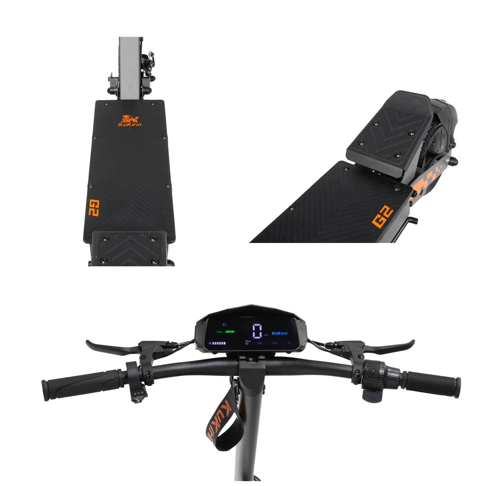 KuKirin G2 Monopattino Elettrico Adulto Pieghevole, Batteria 48V 15.6Ah, Autonomia fino a 55 km, Pneumatici Tubeless 10 Pollici, Doppia Sospensione, Doppio Freno a Disco