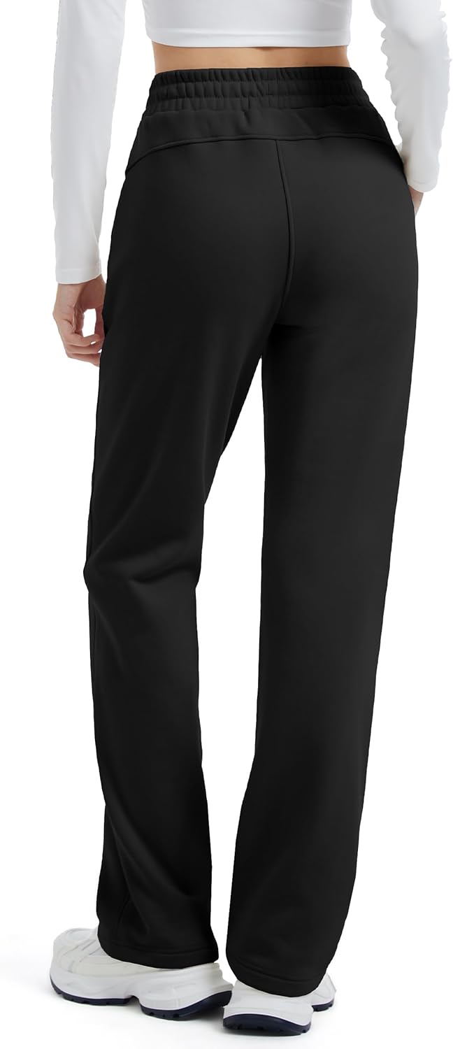 Tall Womens 32"/34"/36" Inseam Fleece Lined Sweatpants Straight Leg Thermal Casual Lounge Sweat Pants - Image 2